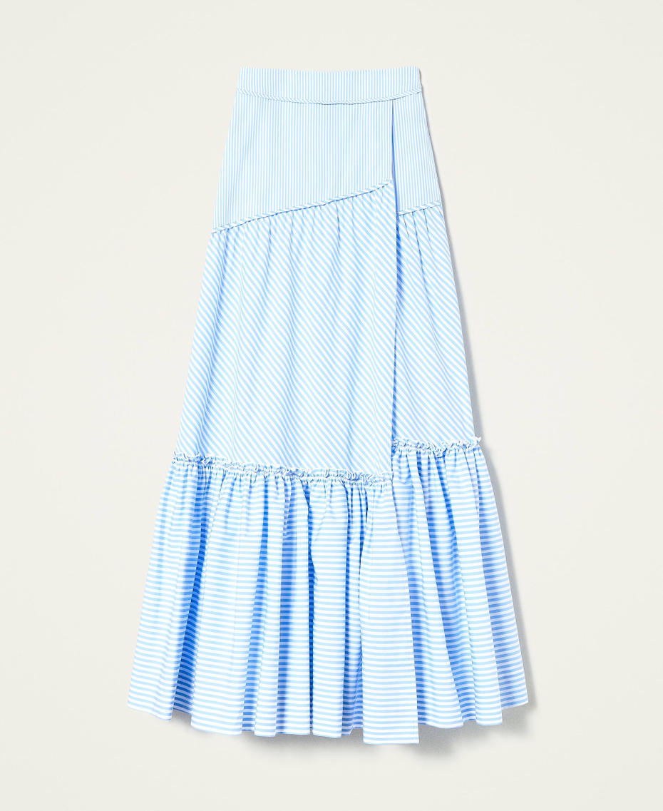 Gonna lunga in popeline a righe Stampa "Stripes Mix" Donna 221TP2454_06998_S0