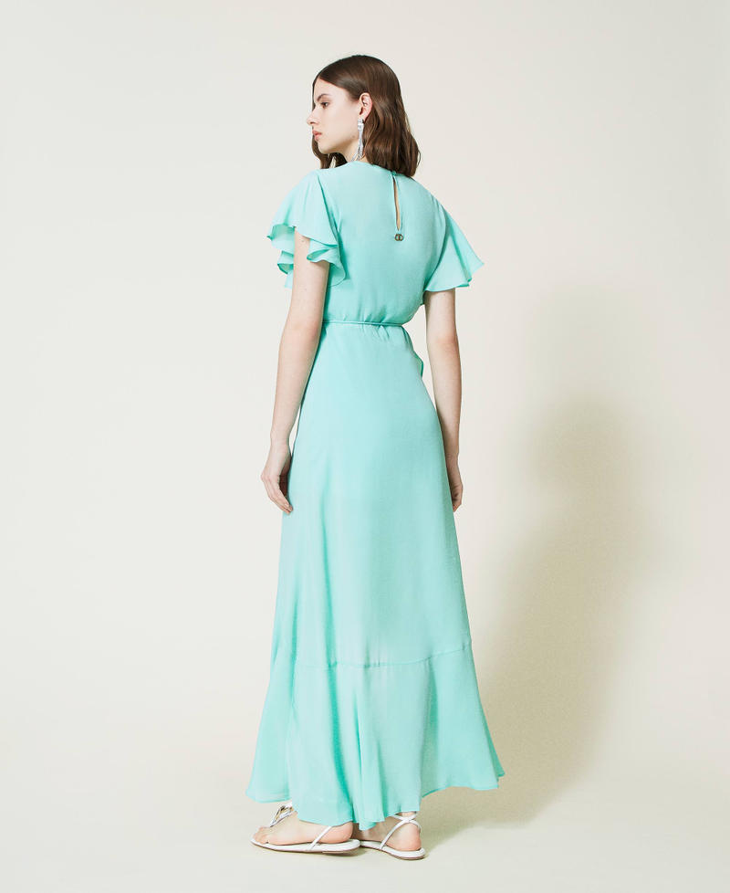 Длинное платье из смесового шелка с воланами Opaline женщина 221TP2465-03