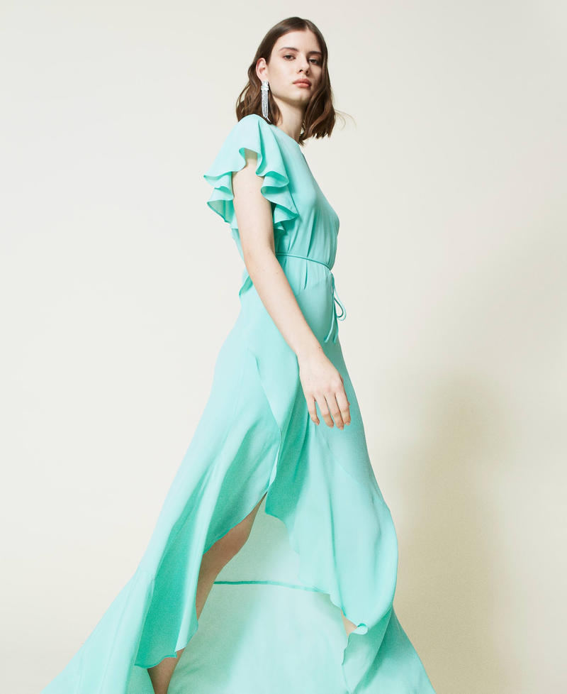 Silk blend long dress with ruffle Opaline Woman 221TP2465-04