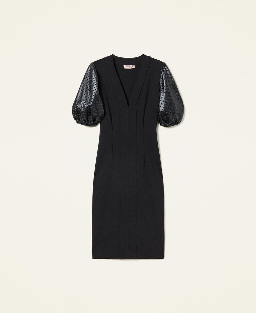 Fitted dress with balloon sleeves