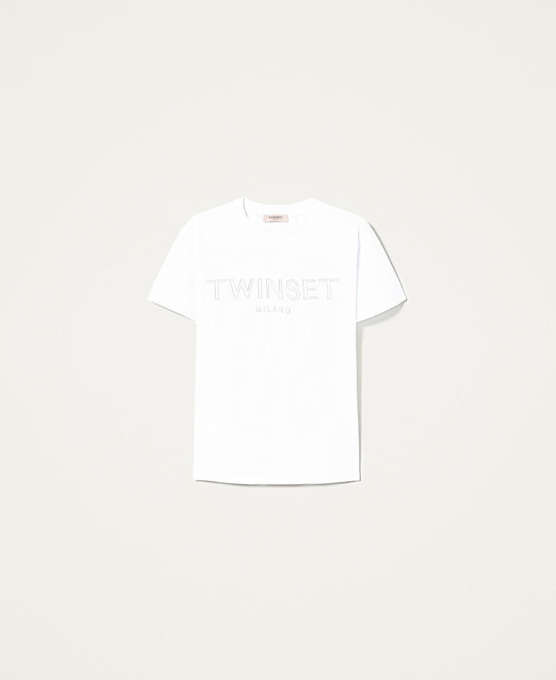 T-shirt with embroidered logo