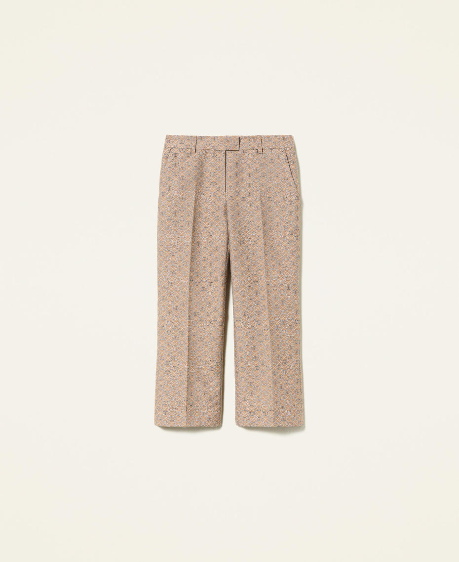 Jacquard trousers with all over logo