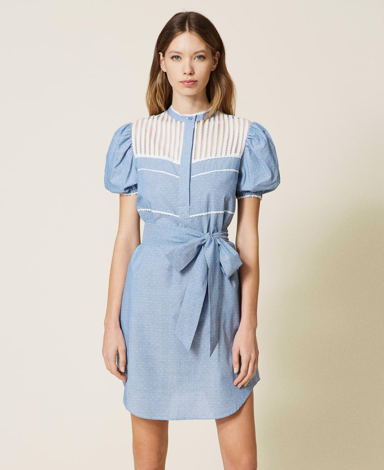 Jacquard point d&rsquo;esprit dress