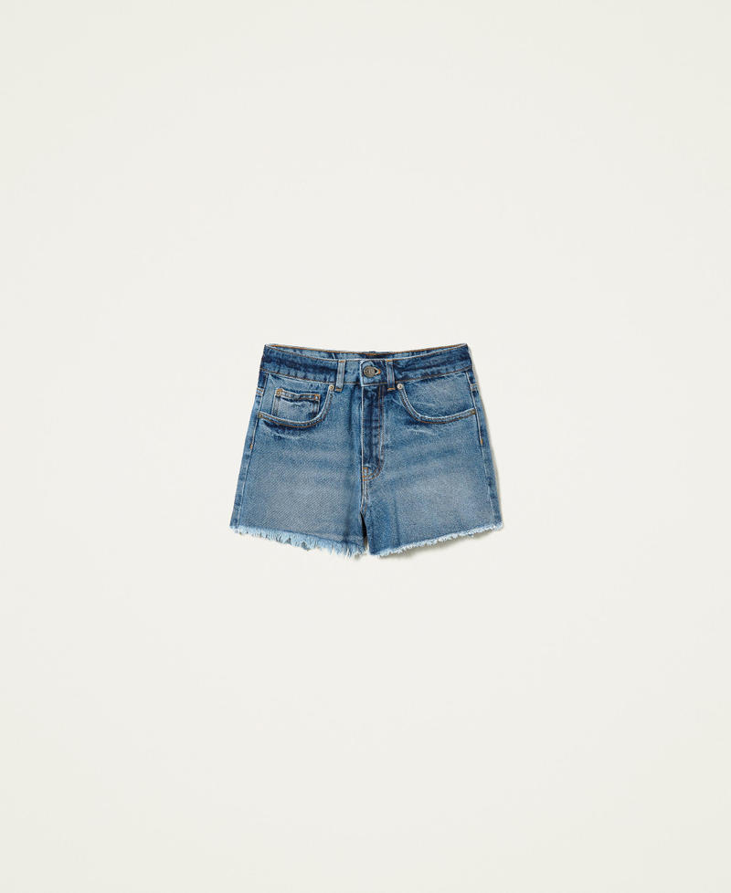 Short en jean bas effiloché - Femme | MANGO France (La Réunion