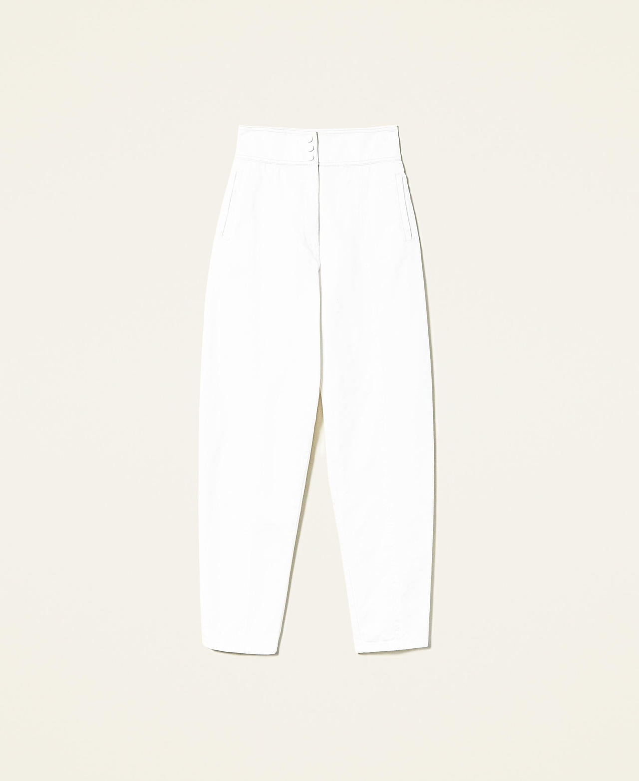 Bull cotton trousers with insert White Snow Woman 221TP264A-0S