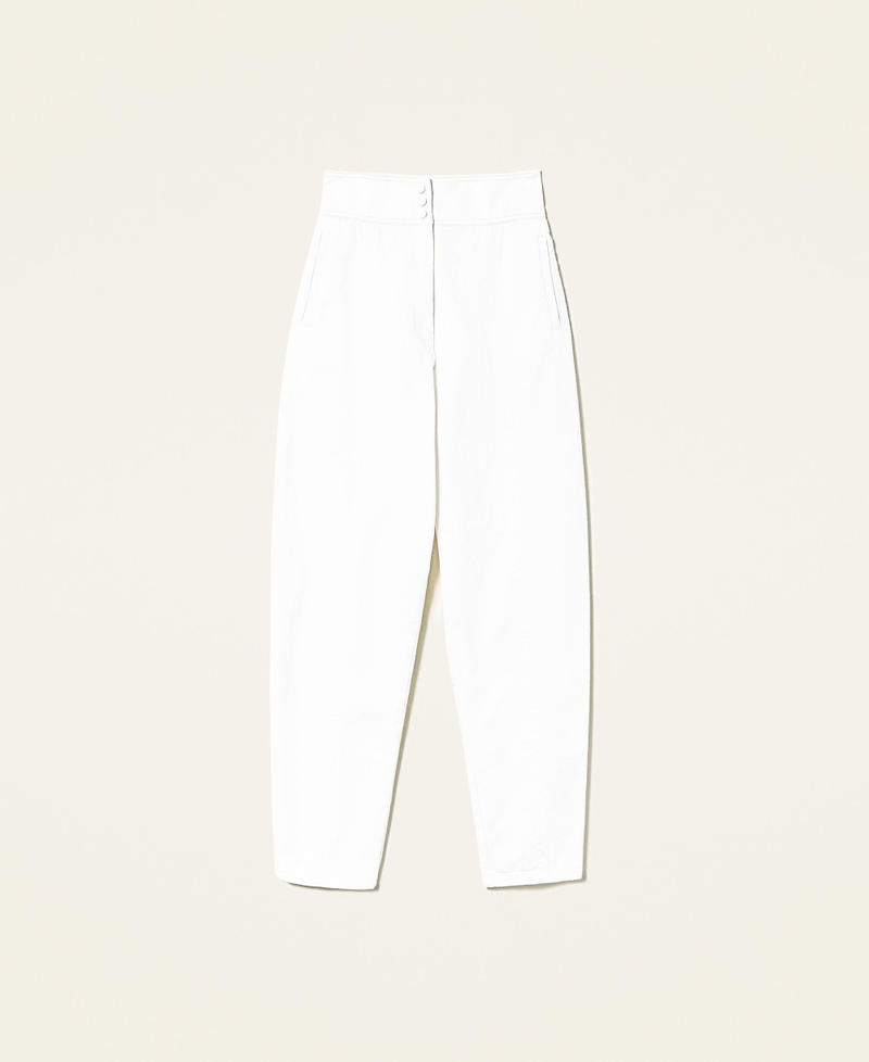 Pantalon en bull avec insertion Blanc Neige Femme 221TP264A-0S