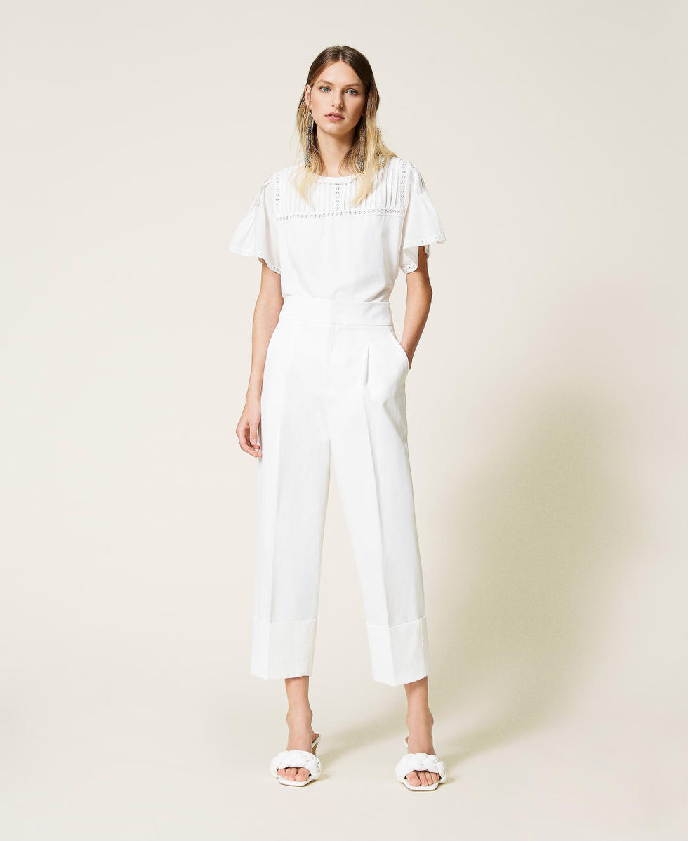 Satin cropped trousers new arrivals