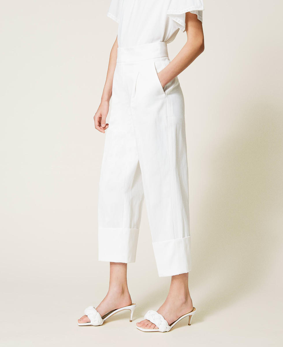 Satin cropped trousers online