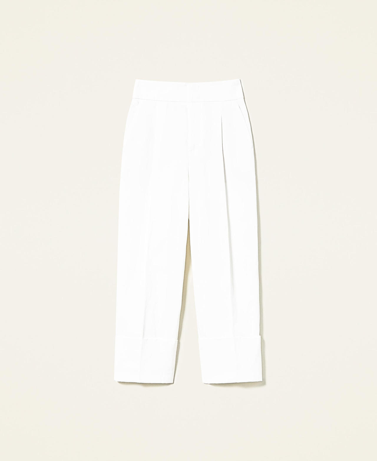 White tailored cropped on sale trousers