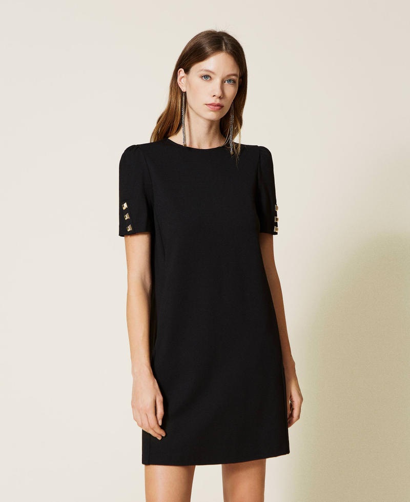 Short dress with studs Black Woman 221TP2661-01