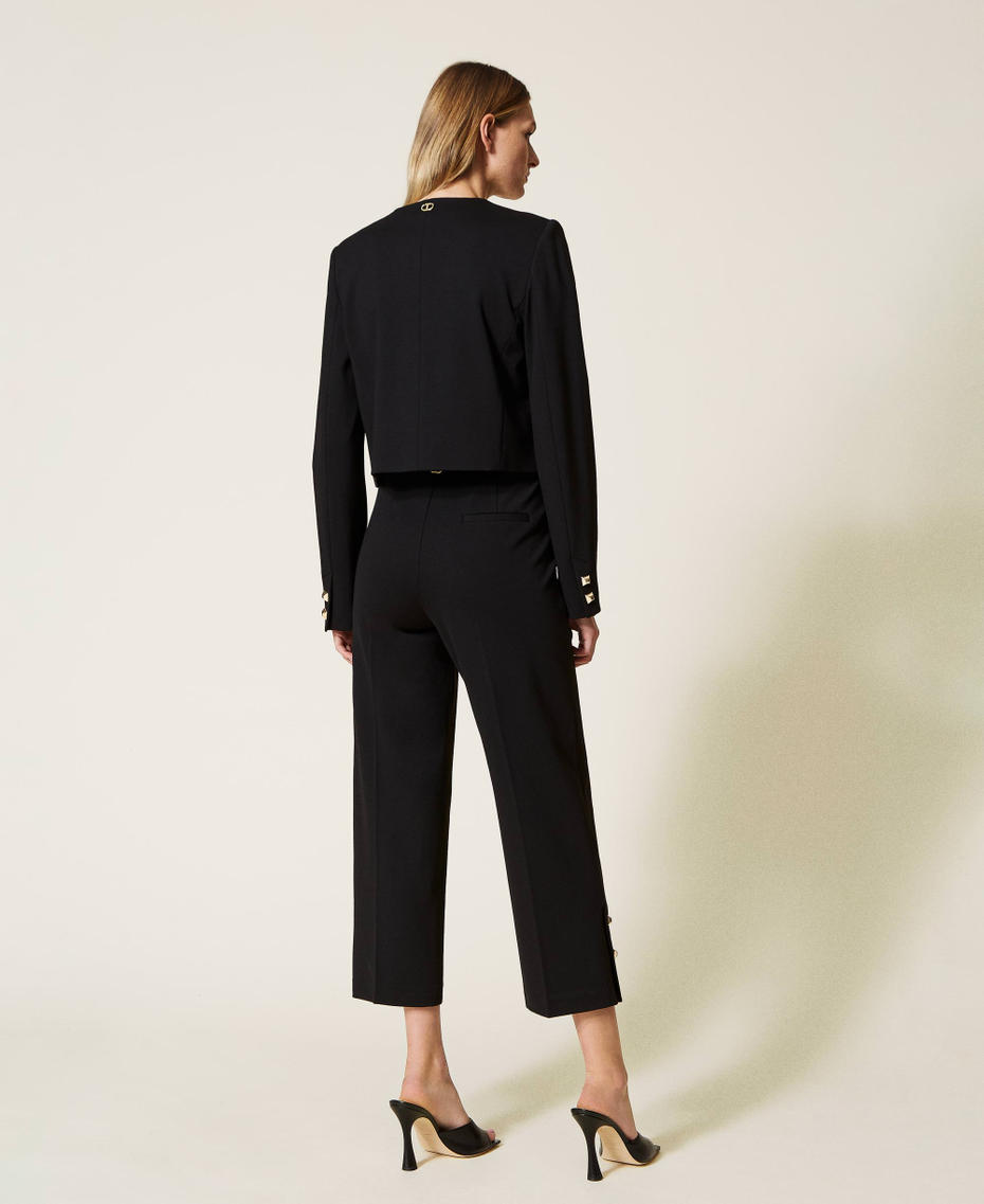 Укороченные брюки с заклепками Черный женщина 221TP2662-03