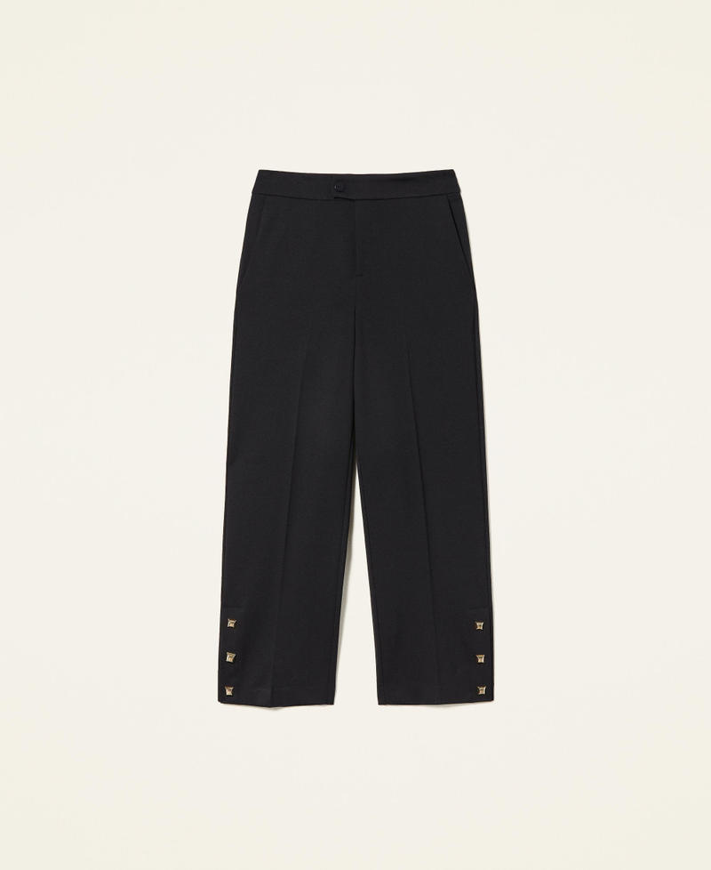 Cropped trousers with studs