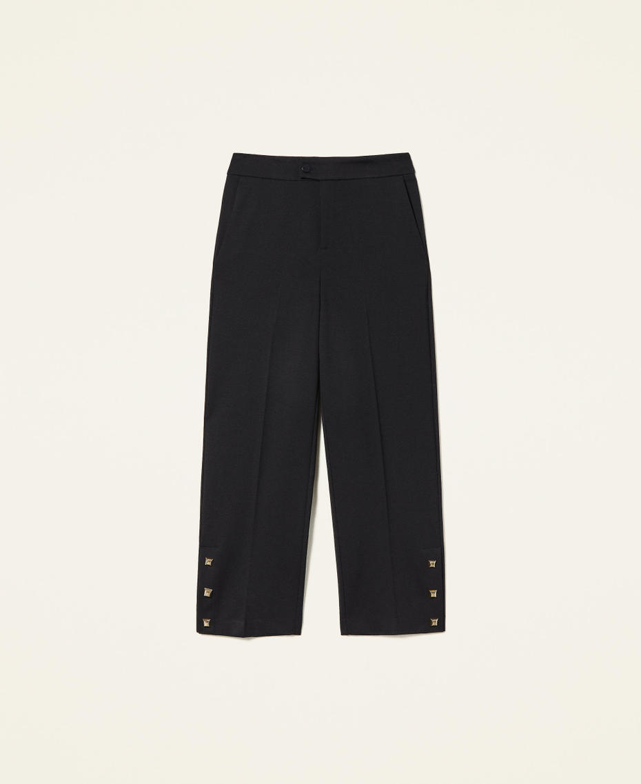 Cropped trousers with studs