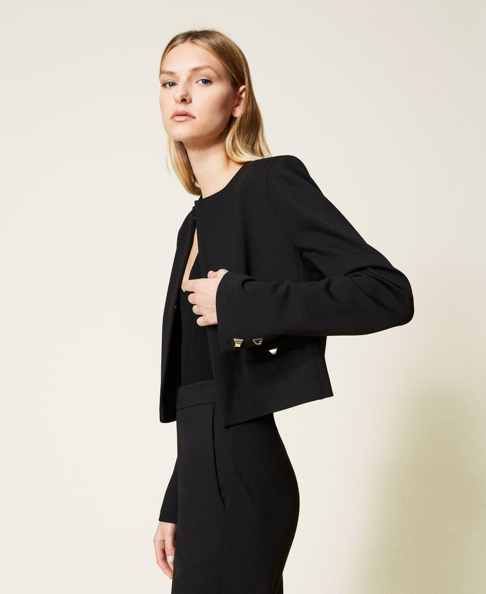 Women's band collar jacket clearance