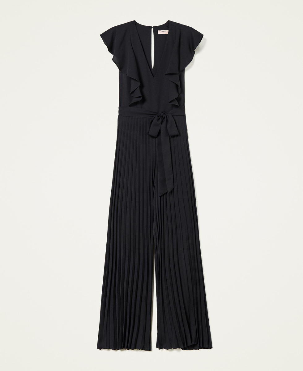 Long jumpsuit with pleats Woman, Red | TWINSET Milano