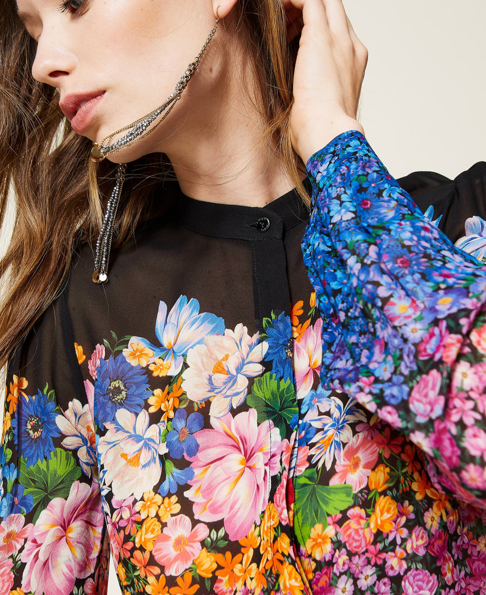 Camicia in georgette a fiori