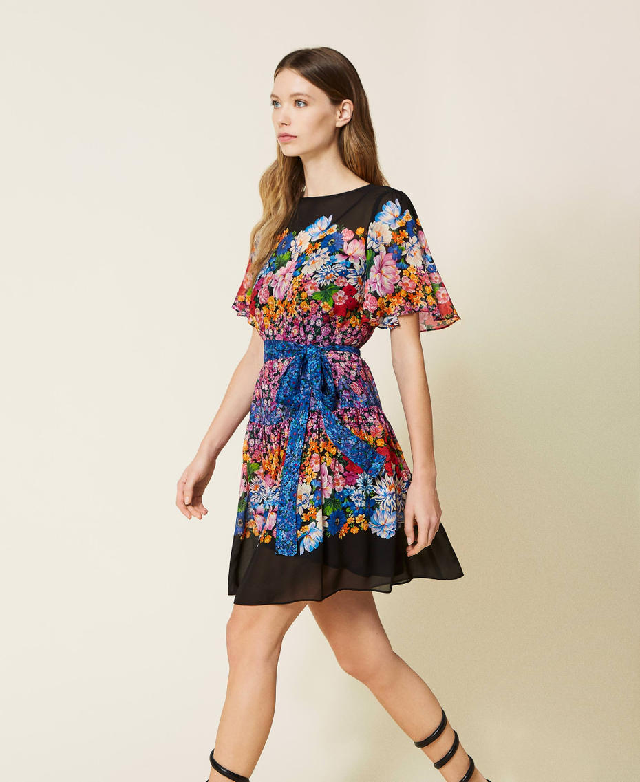 Abito in georgette a fiori