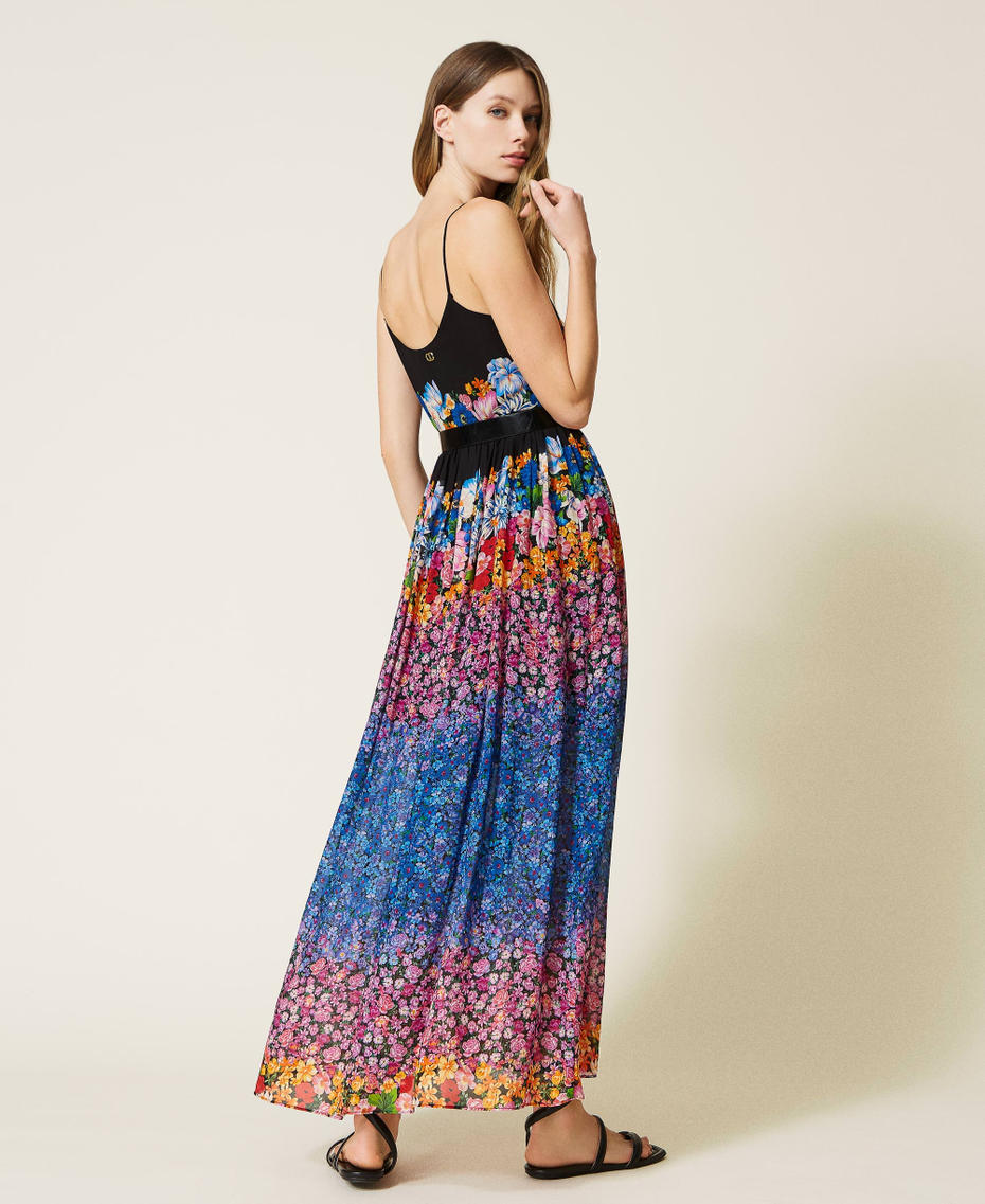 Длинное платье из жоржета с цветочным рисунком Принт Многоцветье женщина 221TP268E-03