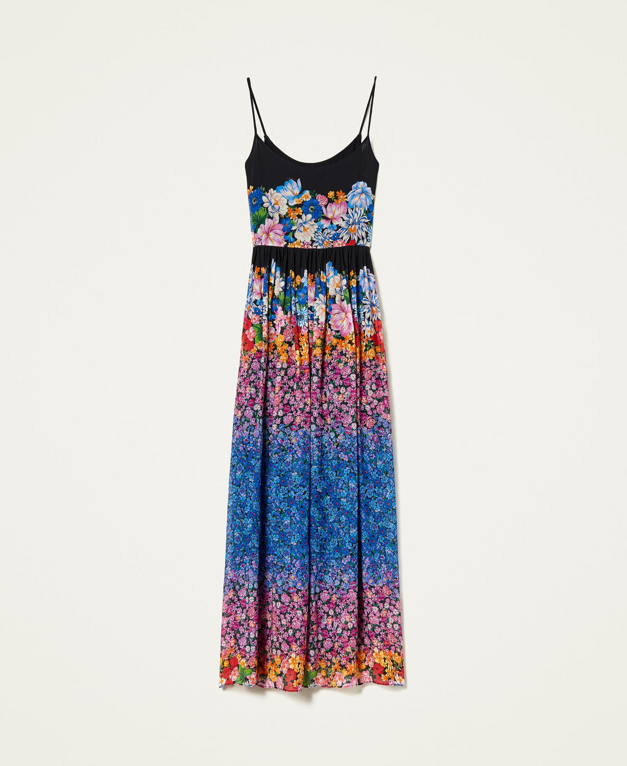 Длинное платье из жоржета с цветочным рисунком Принт Многоцветье женщина 221TP268E-0S