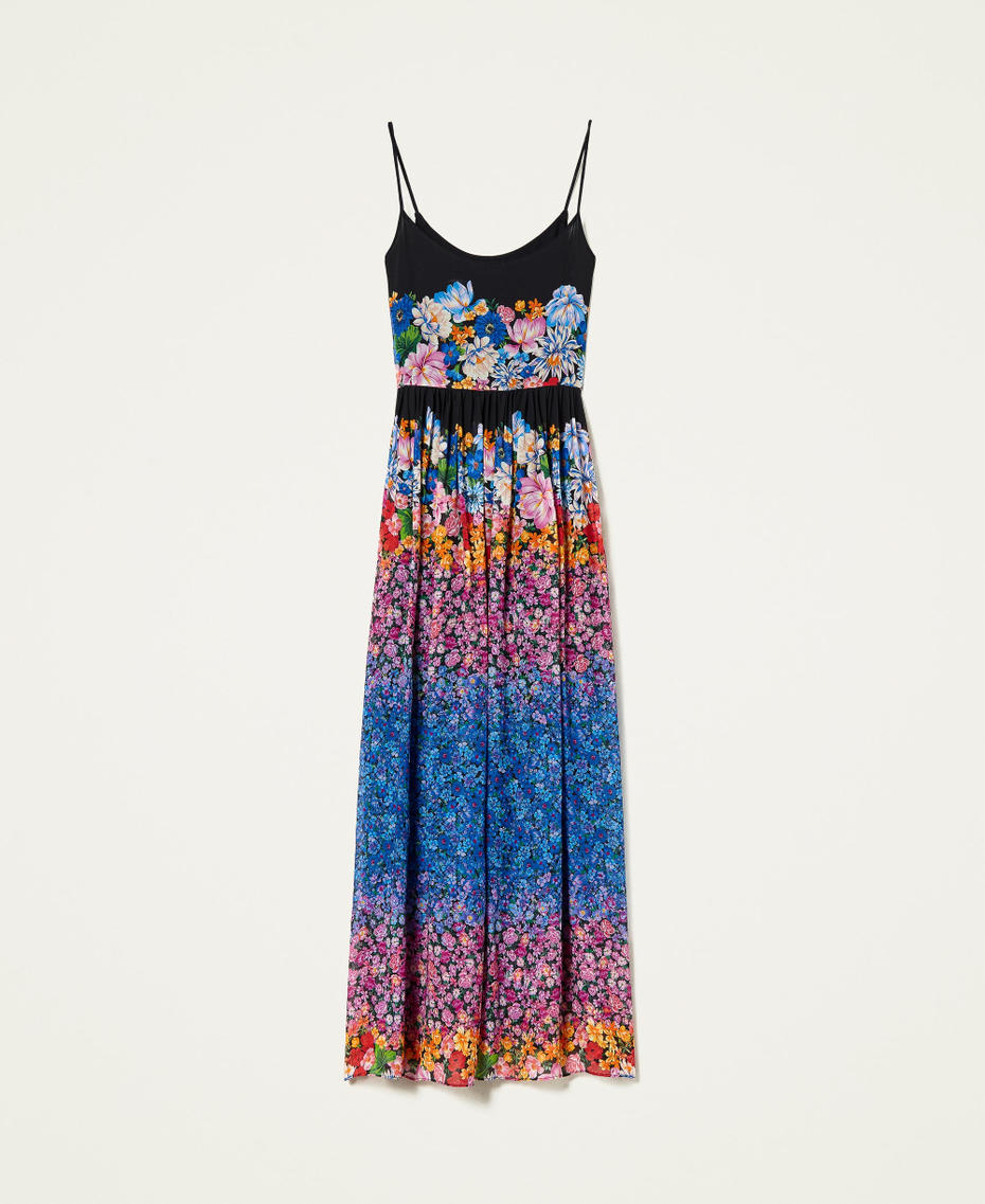 Abito lungo in georgette a fiori Stampa Multifiori Donna 221TP268E_06799_S0