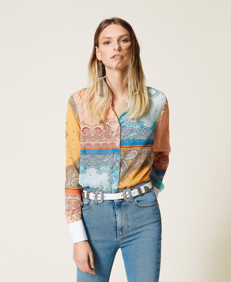 Chemise avec imprime patchwork bandana