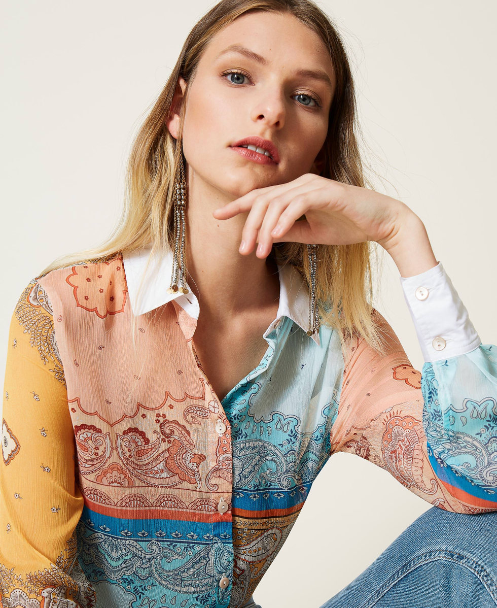 Camicia con stampa patchwork bandana Donna Fantasia TWINSET Milano