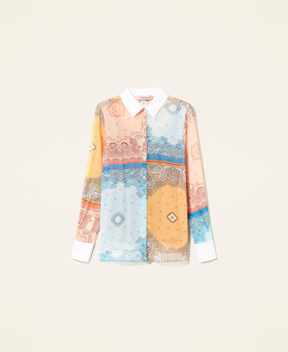 Chemise avec imprim&eacute; patchwork bandana