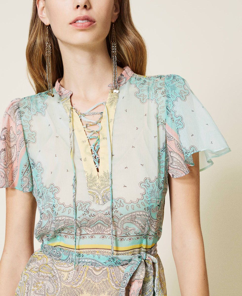 Dress with patchwork bandanna print
