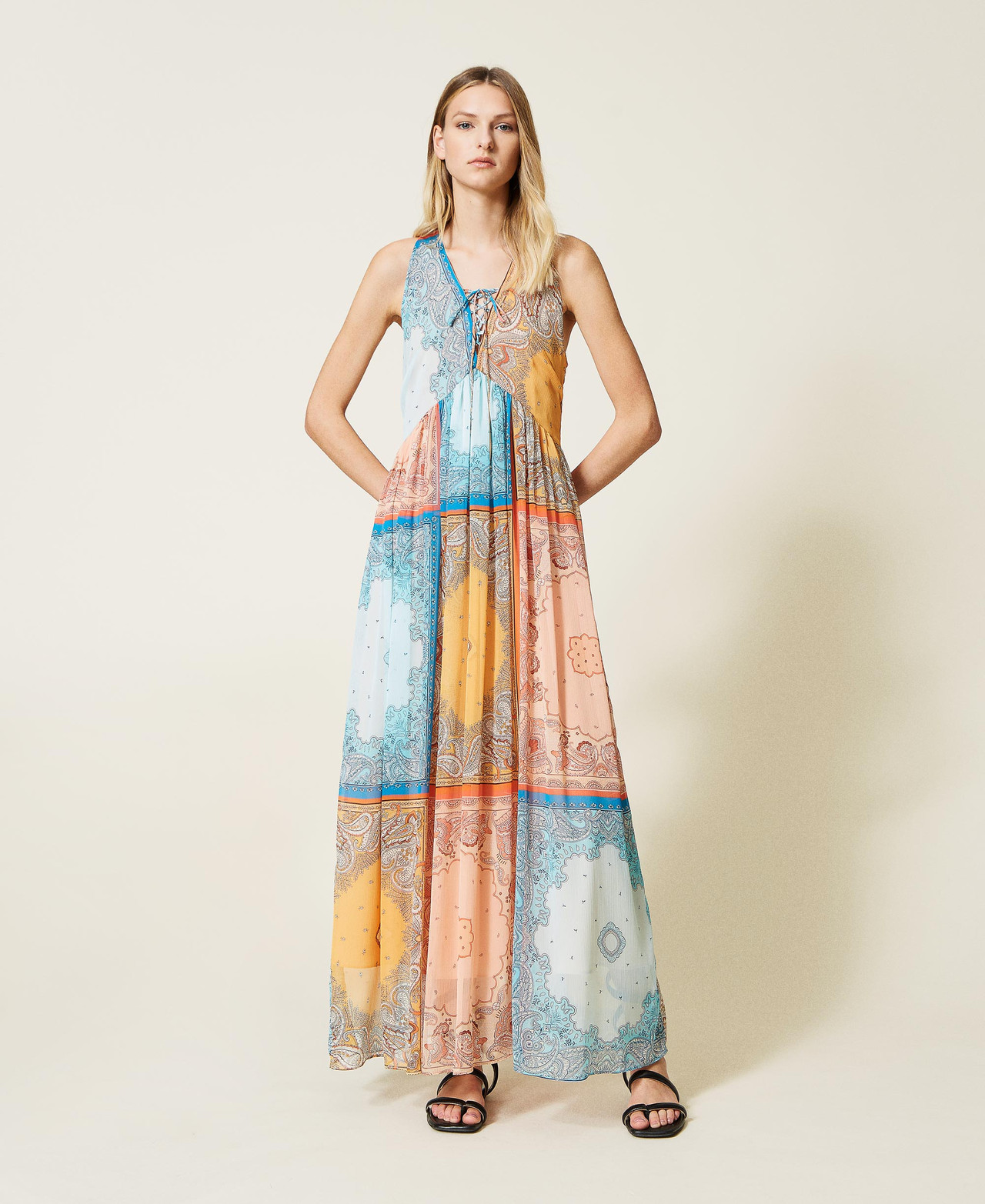 Abito Donna Elegante Con Top In Cotone E Gonna In Tulle Ricamato - Ideale Per Serate Speciali E Feste - Con Sottogonna E Chiusura Posteriore Con Zip