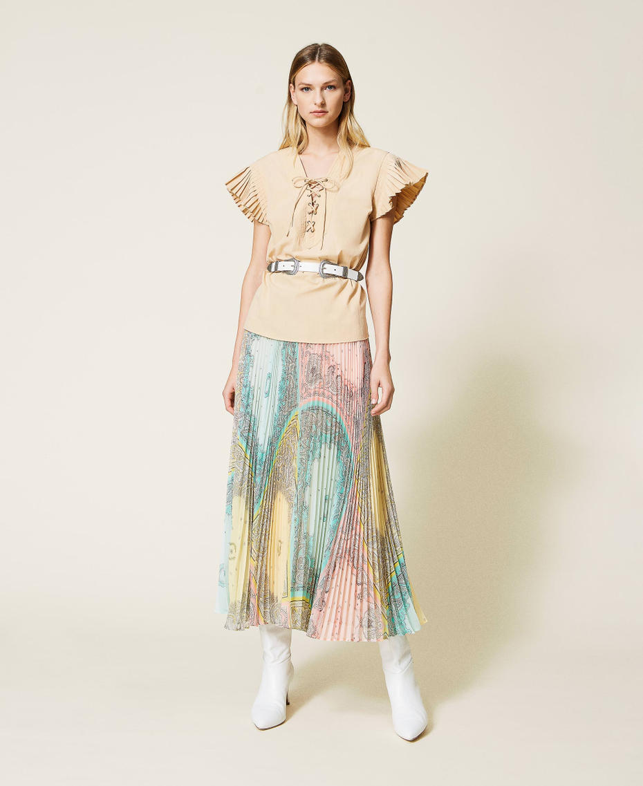 Long skirt with patchwork bandanna print Pastels Bandanna Print Woman 221TP2707-01