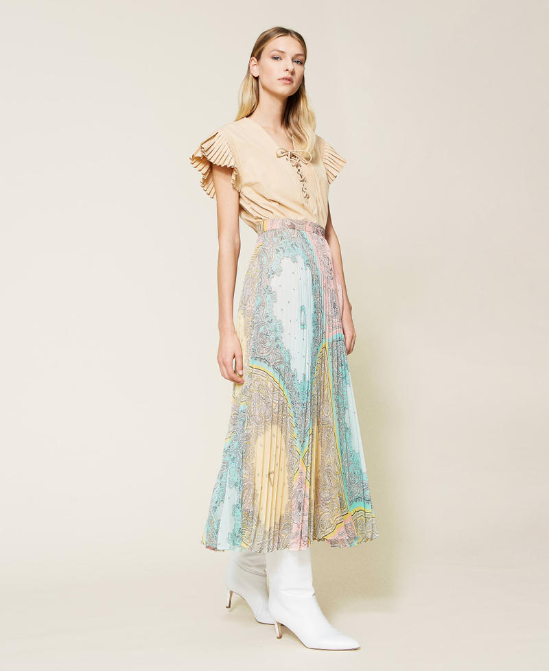 Long skirt with patchwork bandanna print Pastels Bandanna Print Woman 221TP2707-02