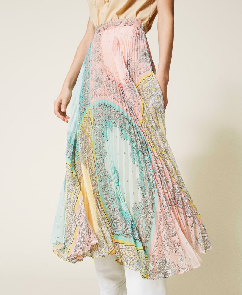 Long skirt with patchwork bandanna print Pastels Bandanna Print Woman 221TP2707-03