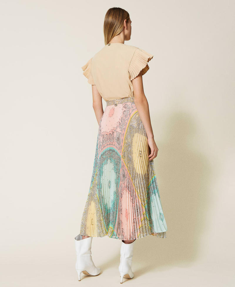 Длинная юбка с принтом 'бандана' в стиле пэчворк Принт Бандана Пастель женщина 221TP2707-04