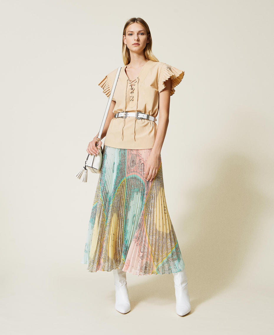 Длинная юбка с принтом 'бандана' в стиле пэчворк Принт Бандана Пастель женщина 221TP2707-0T