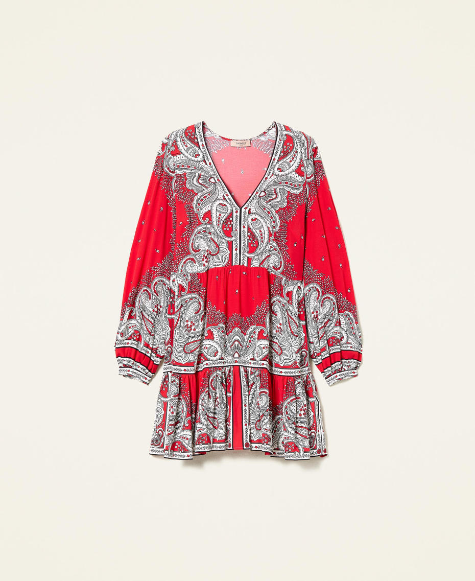 Kurzes Kleid mit Bandanaprint