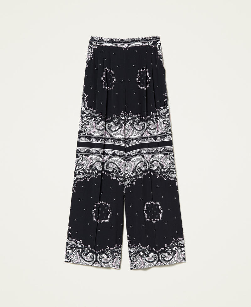 Palazzo trousers with bandanna print