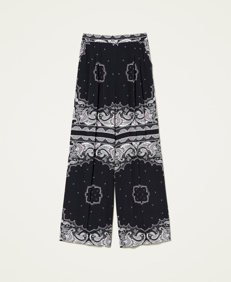 Palazzo trousers with bandanna print