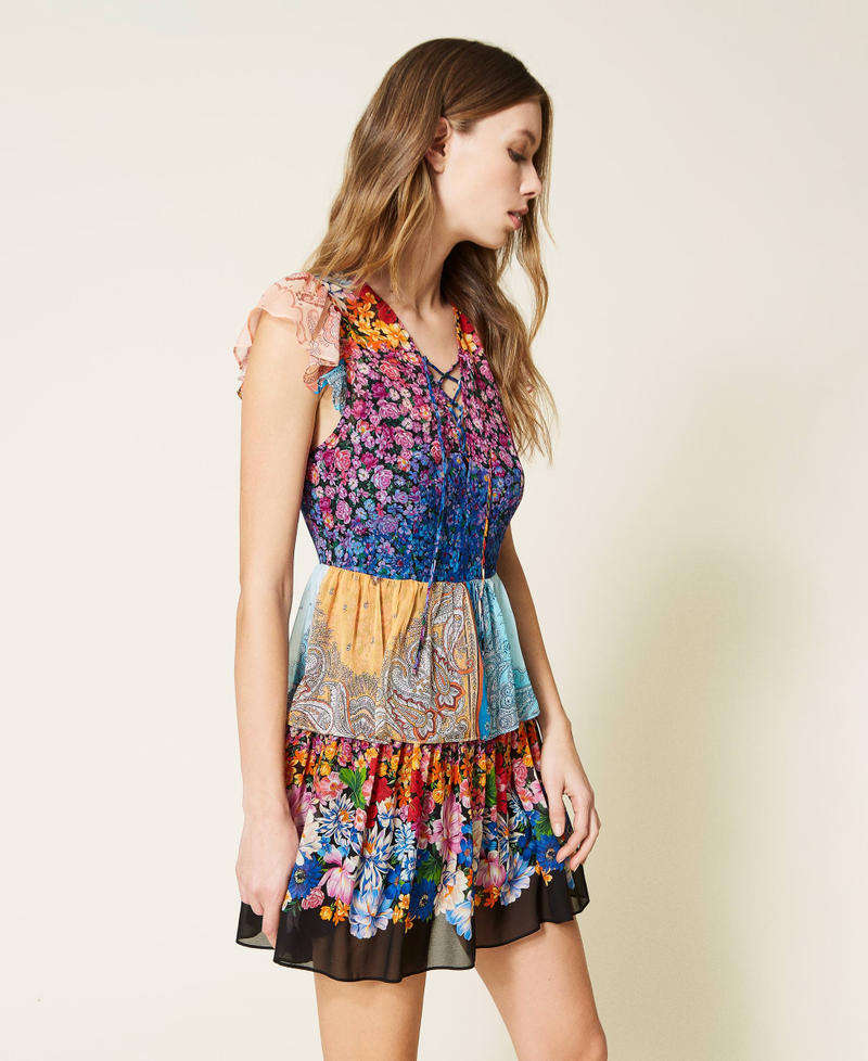 Printed dress with flounces "Bohemian Mix” Pattern Woman 221TP271B-03