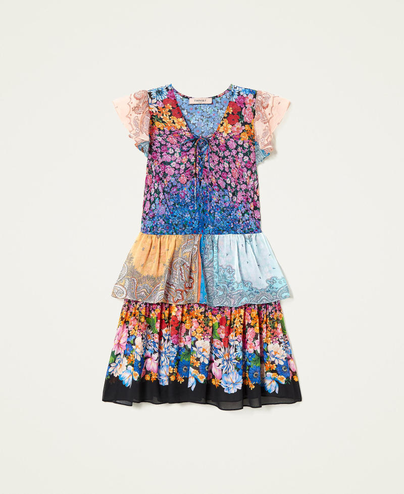 Printed dress with flounces "Bohemian Mix” Pattern Woman 221TP271B-0S