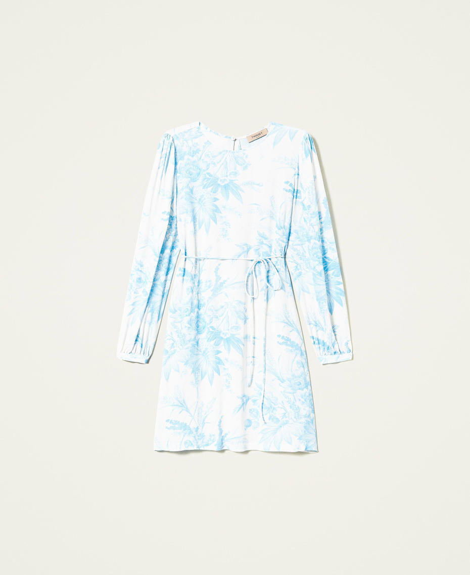 Robe tunique avec imprim&eacute; floral en toile de Jouy