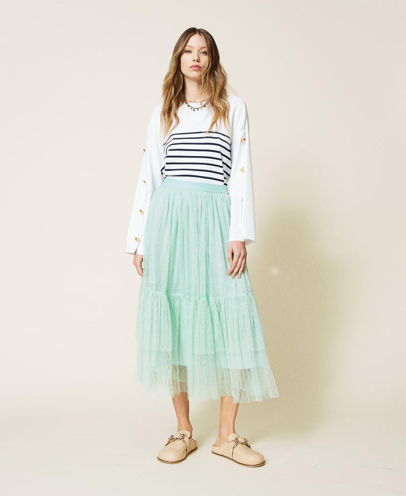 Gonna lunga in tulle plumetis