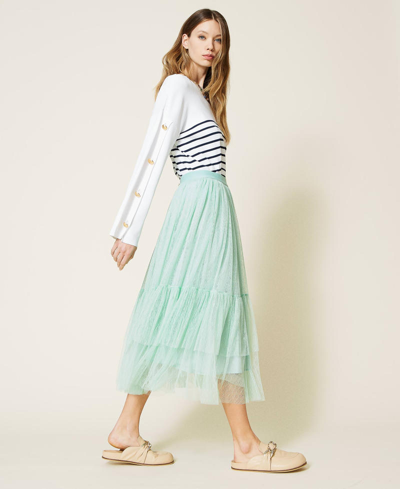 Gonna lunga in tulle plumetis