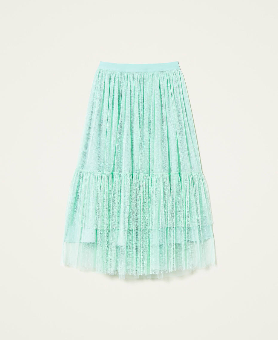 Gonna lunga in tulle plumetis