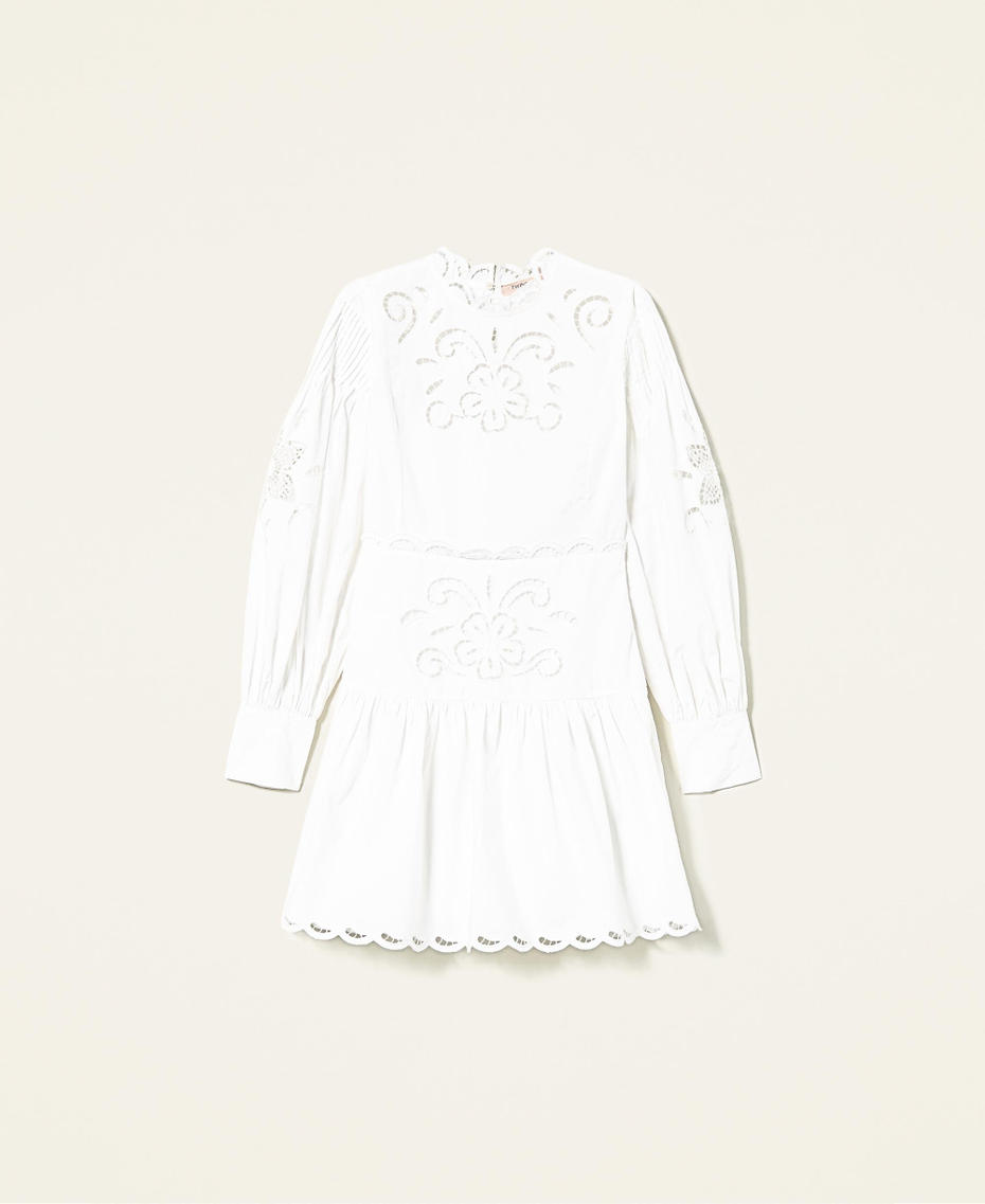 Muslin dress with hemstitch embroidery