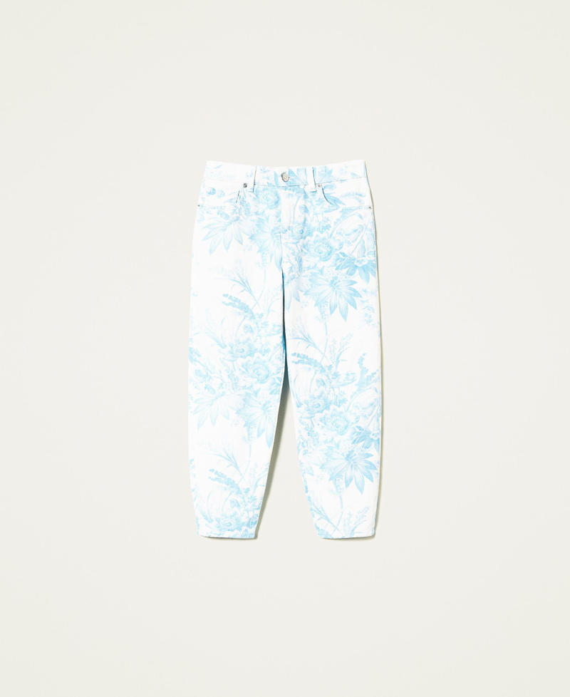 Trousers with floral toile de Jouy print