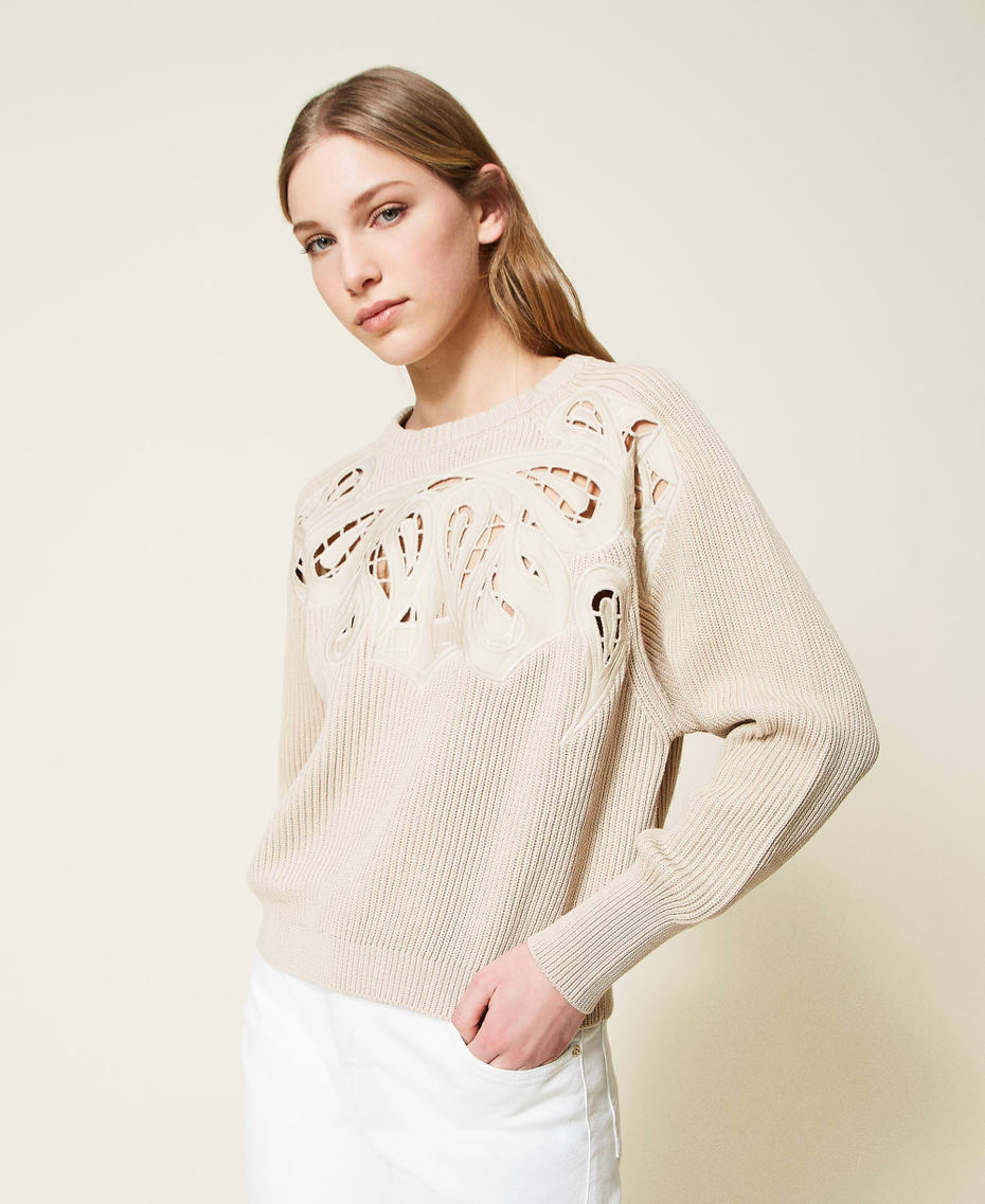 Jumper with embroidered insert