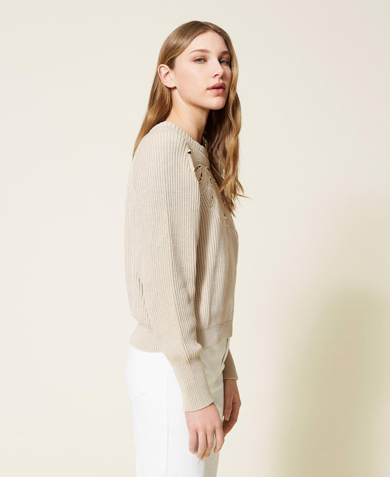 Jumper with embroidered insert