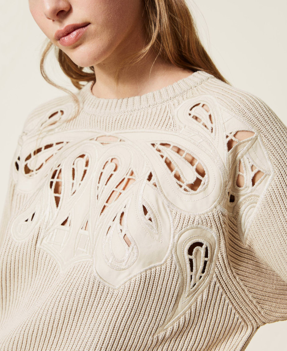 Jumper with embroidered insert