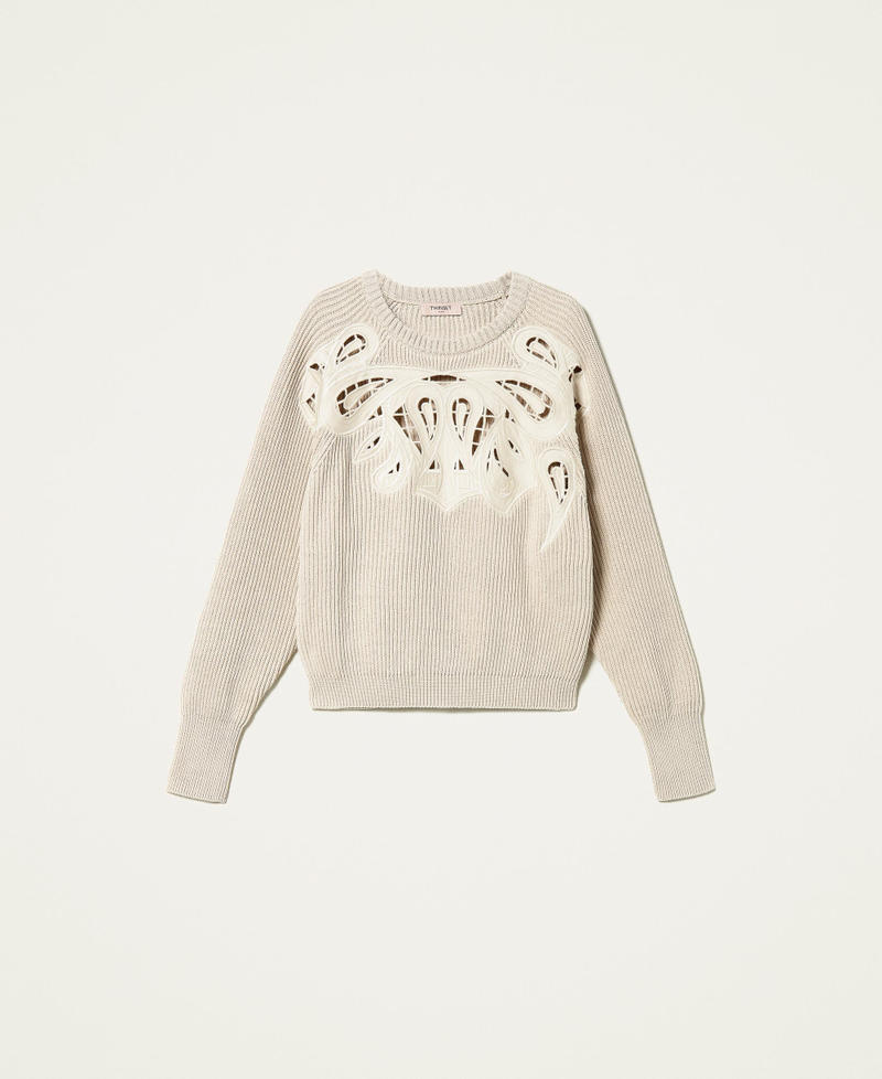 Jumper with embroidered insert