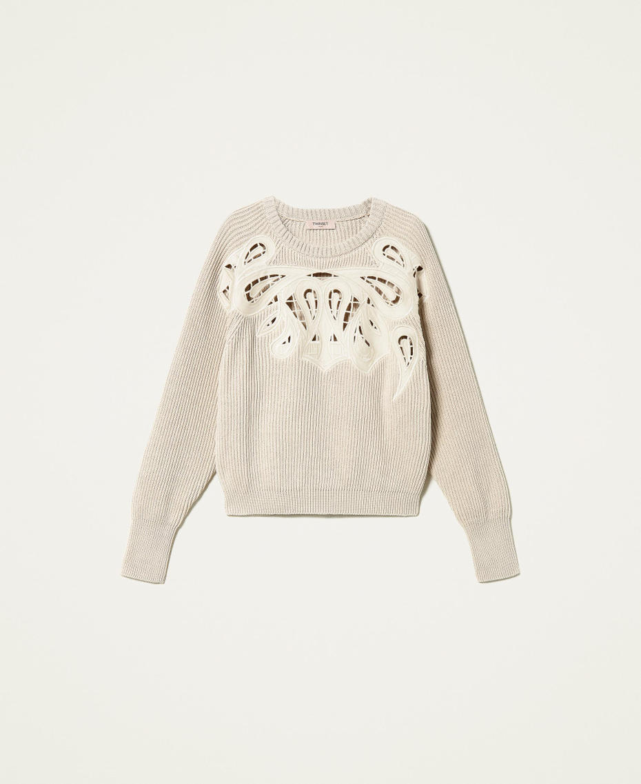 Jumper with embroidered insert